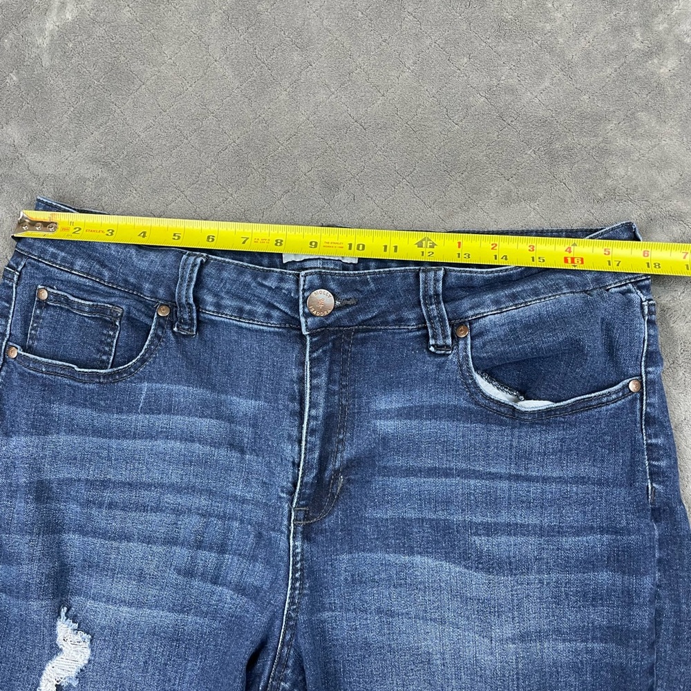 Molly & Isadora Size 16 Girlfriend Jeans Distressed Stretch Mid Rise - Picture 6 of 9